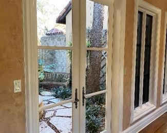 Square top French door set.