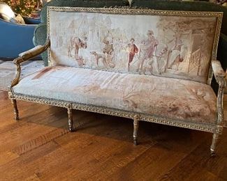 19th Century Louis XVI style parlor set with original Aubusson fabric, Provenance  from the Hershey estate to the Hutchison estate in Turtle Creek, Dallas