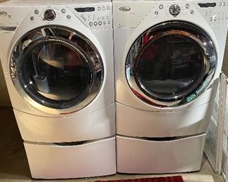 Washer works great. Dryer needs new switch – part number W10128087.