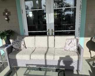 6’ long outdoor wicker sofa 