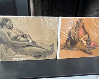4 Francisco Zuniga’ large folio prints made by Galleria de Arte Mishrachi in from his exhibition there in Mexico in 1974. 