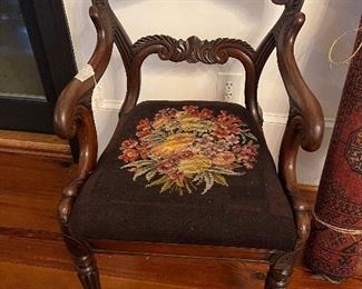 19th century solid mahogany chair. 
