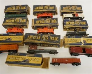 1108	AMERICAN FLYER TRAINS, GROUP OF 10 ASSORTED, 3/16 SCALE

