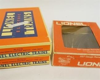 1185	LIONEL O GAUGE #6-5133 LEFT & RIGHT SWITCHES & REMOTE SWITCH
