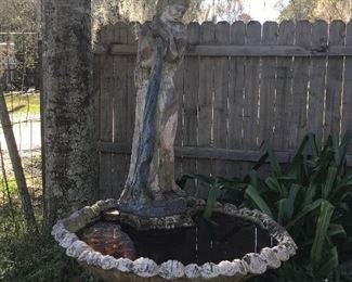 Vintage Concrete Fountain approx. 5’ tall