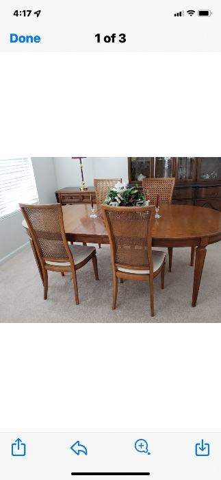 Dining room table and chairs sold separately from the China cabinet