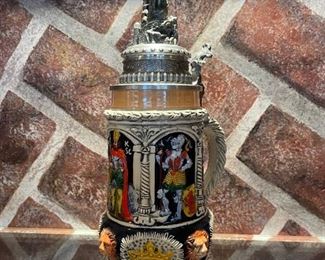 Original THEWALT Limited Edition German Beer Stein with Pewter Castle Lid