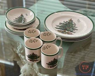 SPODE Christmas Tree Dishes