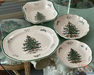 SPODE Christmas Tree Dishes