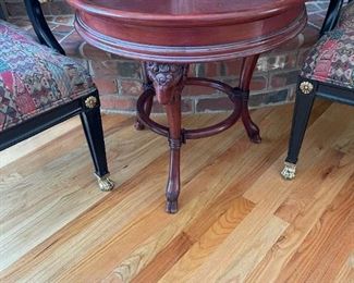 Neoclassical Style Rams Head Round Side/Center Table