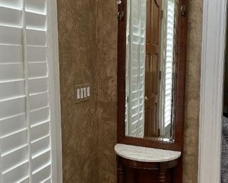 PULASKI Hall Tree with Demilune Marble Table