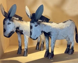 2pc Rustic Donkeys PAIR 13x7.5x16in HxWxD