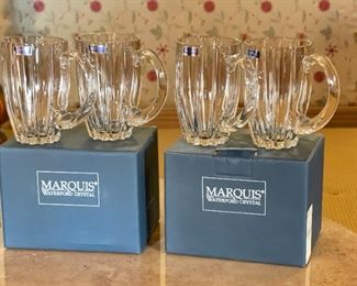 4pc Waterford Marquis Crystal Omega Beer Mugs Troon north engraved in box	5.75x3.5x5.75in	HxWxD
