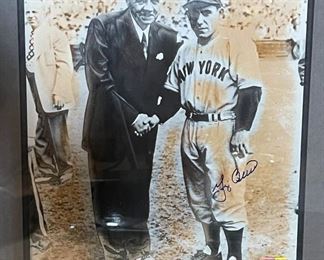 Signed Yogi Berra Autograph 8x10 Photo Babe Ruth w/ COA	Frame: 15.25x13.25x1in	HxWxD
