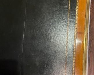 Antique Leather Top Brass Trim Writing Desk	30.5x71x36in	HxWxD
