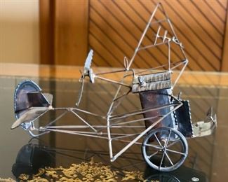 Bryan Scarbrough Metal Art Outhouse Airplane 7x20x10.5in HxWxD
