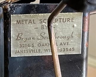 Bryan Scarbrough Metal Art Outhouse Airplane 7x20x10.5in HxWxD