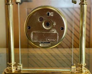 Linden Quartz Brass & Glass Desk Clock 7x7.5x1.5in HxWxD