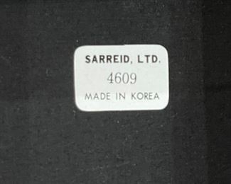 SARREID Hand Painted Leather Wrapped Box 6x13.5x7.5in HxWxD