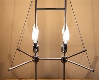 2pc Contemporary Cable & Brushed steel Lamps PAIR	25 x 15 x 11in	HxWxD
