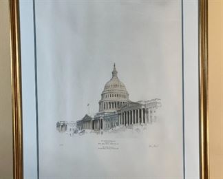 Signed Steven Stroud Litho 52nd Presidential Inauguration Framed Lithograph   Framed Print	Frame:  34.5 x 28 x 1in  Image: 27 x 20.5	HxWxD
