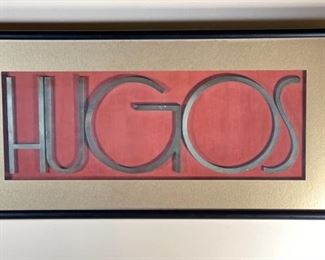 Hugos Framed Art Brass Letters Frame: 16. 5 x 33 x1in Image: 9.5 x 26in HxWxD