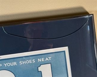 As-IS 2 in 1 White Shoe Dressing Framed Advertising Frame: 21 x 16 in Image: 14 x 10 in HxWxD