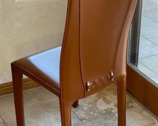 6pc Copenhagen Contemporary Leather Dining Chairs	39x17x18in seat: 17.5in	HxWxD

