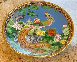 20in Chinese  Cloisonne Peacock Charger Cloisonné Enamel	2.5 x 20.5 diameter	
