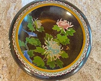 15in Chinese Cloisonne Lotus Centerpiece Bowl Cloisonné Flower Enamel 5in H x 15in diameter