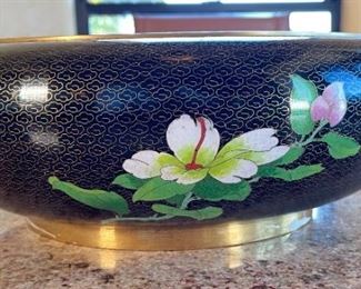 15in Chinese Cloisonne Lotus Centerpiece Bowl Cloisonné Flower Enamel	5in H x 15in diameter	
