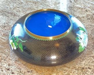 15in Chinese Cloisonne Lotus Centerpiece Bowl Cloisonné Flower Enamel 5in H x 15in diameter