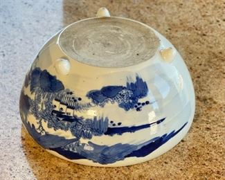 Chinese Blue & White Porcelain Footed Bowl	4 x 8” diameter	
