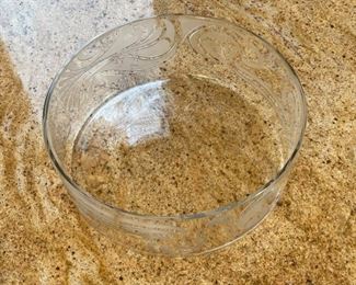 Bjorn Wiinblad Rosenthal Studio Line Etched Glass Centerpiece Bowl 4.5in H x 11.75in diameter