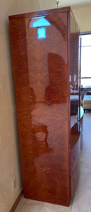 #1 Giorgio Collection ARTE Italian Contemporary Wardrobe Cabinet Armoire Gloss Burl Wood 79.75 x 38 x 24.5 HxWxD