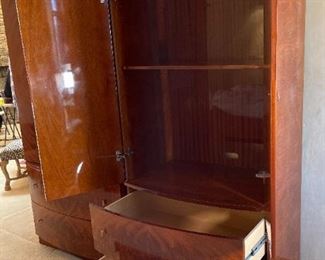 #2 Giorgio Collection ARTE Italian Contemporary Wardrobe Cabinet Armoire Gloss Burl Wood 79.75 x 38 x 24.5 HxWxD