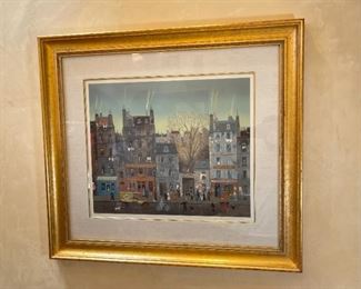 Signed Michel Delacroix Passage Cloute Litho Lithograph Serigraph Framed Art w/ COA	Frame:  33.5 x 37.25 x 2in<BR>Image: 19. 25 5x23.25in	HxWxD
