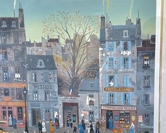Signed Michel Delacroix Passage Cloute Litho Lithograph Serigraph Framed Art w/ COA Frame: 33.5 x 37.25 x 2in<BR>Image: 19. 25 5x23.25in HxWxD