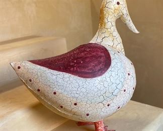 Large Painted Metal Rustic Duck 31x13x29in HxWxD