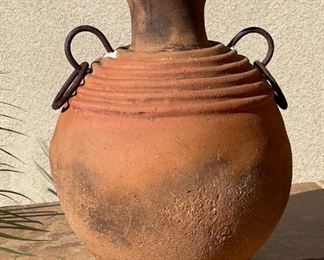 Patio Terracotta vase Ring Handles 18 inches high by 13.5 wide