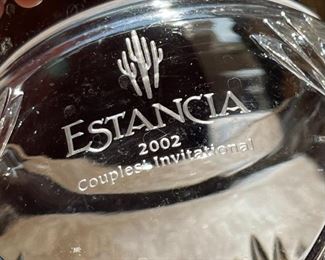 Etched Estancia 11002 Golf Glass Bowl vase	7.5 x 6.5 diameter	

