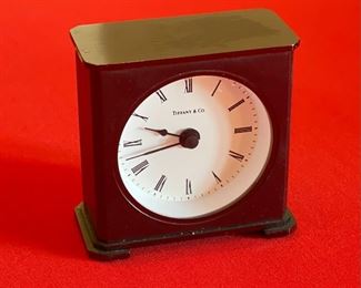 AS-IS Tiffany & Co German Quartz Travel Clock BLACK 3IN. H