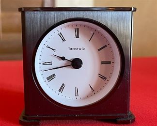 AS-IS Tiffany & Co German Quartz Travel Clock BLACK	3IN. H	
