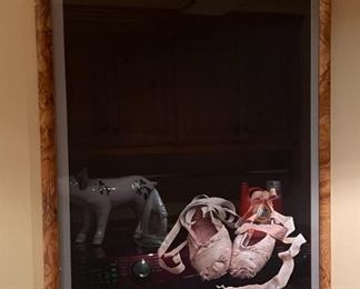 Signed Harvey Edwards Ballet Slippers Poster/Litho Zeitlin & Ver Brugge Ballet Lithograph Framed Art w/ COA Frame 35 x 36in