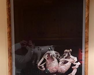 Signed Harvey Edwards Ballet Slippers Poster/Litho Zeitlin & Ver Brugge Ballet Lithograph Framed Art w/ COA Frame 35 x 36in