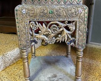Rustic Carved wood Plant stand	20 x 12 x 12in	HxWxD

