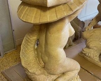 Massive 2pc Carved Stone Figural Statues Sculptures Greek Mythology Man Woman 36 x 20 x 18in HxWxD