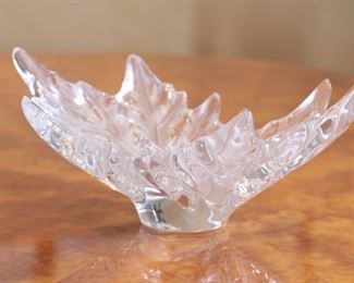 18in Lalique Champs Elysees Crystal Glass Centerpiece Bowl Frosted Clear	18inX10in	
