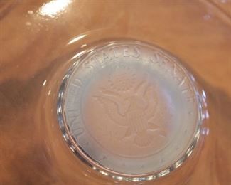 #2 Fostoria Glass United States Senate Crystal Ashtray 2in H x 10in Diameter