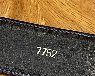 Authentic Vintage Gucci Black Belt with Chrome/ Gold monogram Buckle Size 85/34 7752 Size: 85/34